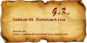 Gebhardt Konstantina névjegykártya